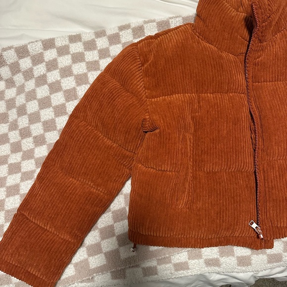 7 For All Mankind Women's Rust Corduroy Puffer Jacket - Picture 5 of 6